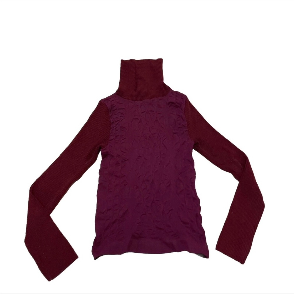 BNK Turtleneck Sweater Womens Size S/M Burgundy Red Long Sleeve Vtg 90s S M